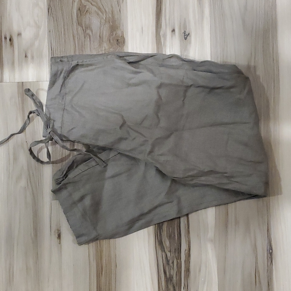 Women's Tapered Pants 100% Linen Drawstring Back Elastic Waist Ankle Length Pant